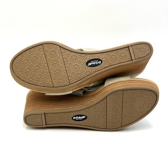 Dr Scholls Womens Size 7.5 Barton Light Gray Cream Faux Snakeskin Wedges Shoes - Picture 7 of 12